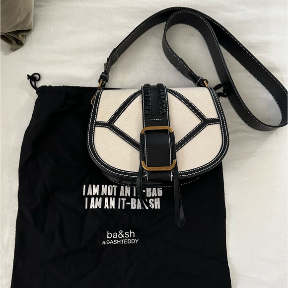 ba&sh Leather Linen Teddy Crossbody Bag - Picture 5 of 13